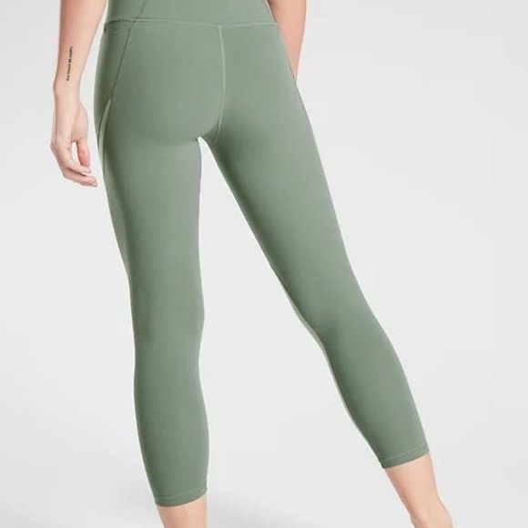 NWOT Athleta Green Colorblock Salutation Leggings - Picture 2 of 7
